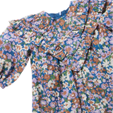 Girls Everly Dress- True Blue Sketched Floral