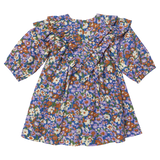 Girls Everly Dress- True Blue Sketched Floral