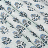 Poppy Blue Block Print Tablecloth 60x60
