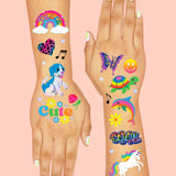 Rainbow Dreamland Tats - 68 temporary tattoos, y2k, nostalgia kids activity