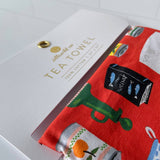 Cotton Tea Towel with Embroidered Detail | Kitchen Shelf