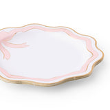 ELEGANT PINK & GOLD BOW DINNER PLATES