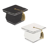 Foil Black/White Grad Hat Shaped Cocktail Napkin Set (18ct)
