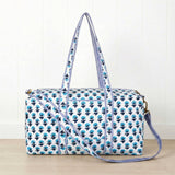 Hydrangea Quilted Duffel Bag-Blue