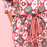 Santa's Candy Cane Christmas Pajama Set with Pants