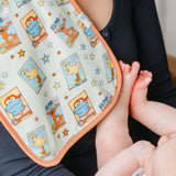 3 Pack Premium Burp Cloths - Sesame Street Varsity Friends