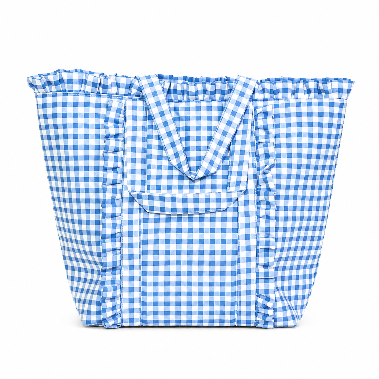 Gingham Ruffle Tote Bag