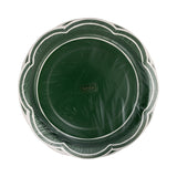 Green Scalloped Cream Lines Plate
