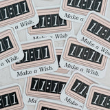 Retro Clock 11:11 "Make a Wish" Vinyl Sticker