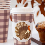 Brown Gingham Turkey To Go Cups (8ct 16oz)