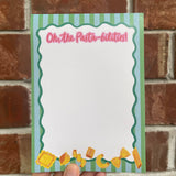 Oh, the Pasta-bilities! Punny Pasta Striped Notepad 5x7