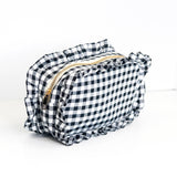Gingham Ruffle Frilly Makeup Bag
