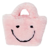 Faux Fur Fuzzy Happy Face Purse