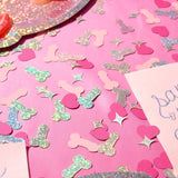 Penis Confetti - 200 pc pink + holographic confetti, Bachelorette Party