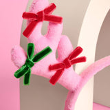 Pink Reindeer Holiday Headband