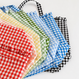 Gingham Ruffle Tote Bag