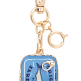 Sardine Tin Enamel Bag Charm in Blue