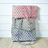 Hydrangea Quilted Duffel Bag-Blue