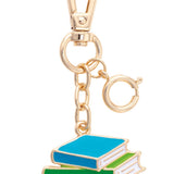 Books Enamel Bag Charm in Multi