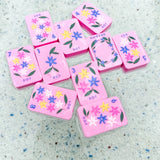 Floating Mahjong Tiles in Floral in Pink