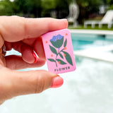 Floating Mahjong Tiles in Floral in Pink