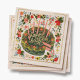 RPC- Floral Cake Paper Cocktail Napkins