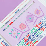 Pastel Purple Flower Tiles Card Line Marker