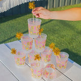 Forever Fun Social Club Reusable Cups with Pom Pom Stirrers