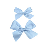 Satin Bow- French Blue Clip- Large Alligator Clip
