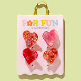 For Fun Claw Hair Clip Set- Hearts