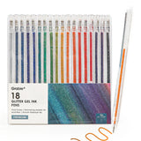 Capped Iridescent Glitter Ink Pen Set