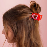 Red w/ Pink Heart Gemstones Clip