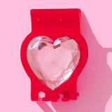 Red w/ Pink Heart Gemstones Clip