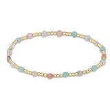 Gemstone Gold Sincerity Pattern 3mm Bead Bracelet