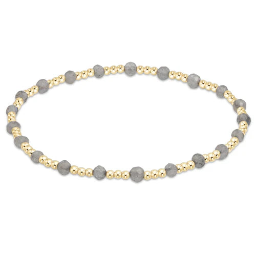 Gemstone Gold Sincerity Pattern 3mm Bead Bracelet