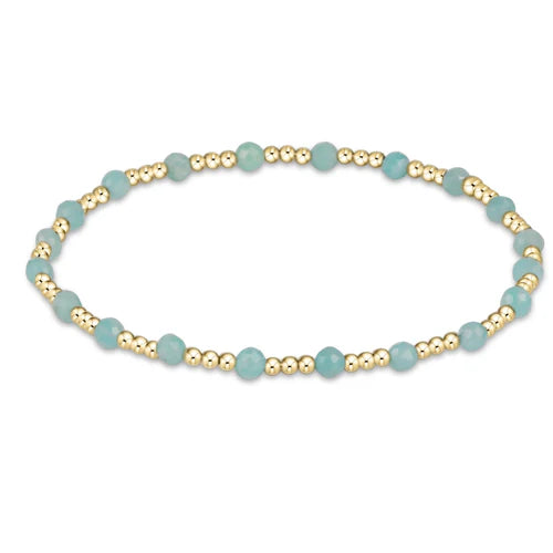 Gemstone Gold Sincerity Pattern 3mm Bead Bracelet