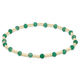 Gemstone Gold Sincerity 3mm Bead Bracelet- Green Onyx