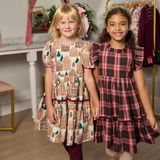 Girls Eliza Dress- Gingerbread Houses
