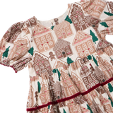 Girls Eliza Dress- Gingerbread Houses