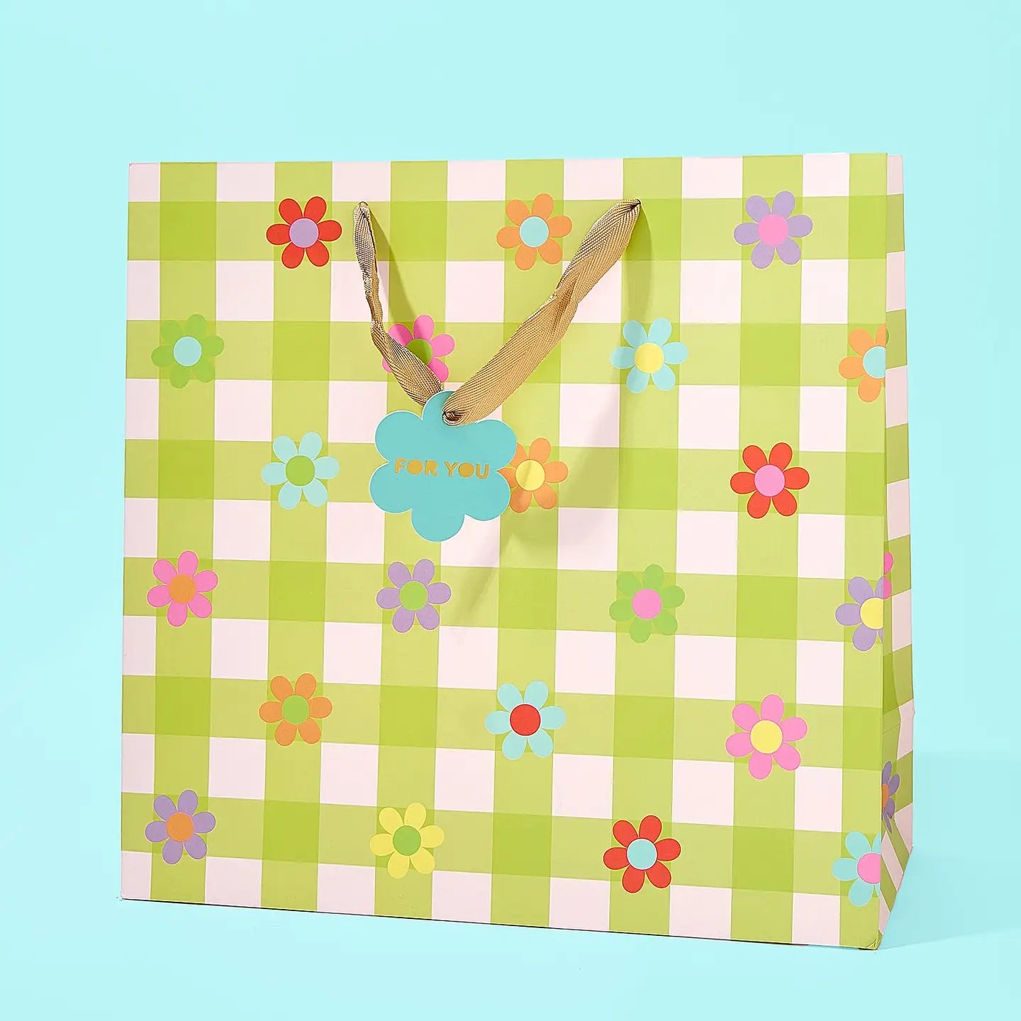 Gingham Flowers Gift Bags