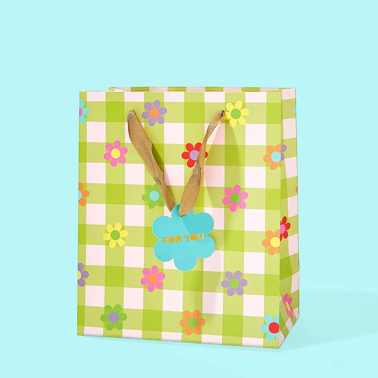 Gingham Flowers Gift Bags