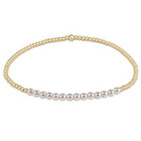 Gold Bliss 2mm Bead Bracelet - Pearl