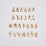 Gold CZ Initial Charm
