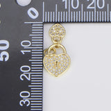 Gold Heart Padlock Charm