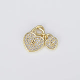 Gold Heart Padlock Charm