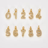 Gold Number Letter Charm
