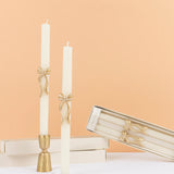 Gold Stripy Bow Table Candles