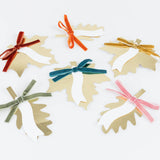 Gold Leaf Bow Place Cards