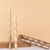 Gold Stripe Twist Candles