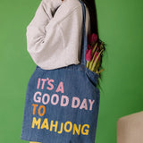 Its A Good Day To Mahjong Denim Tote